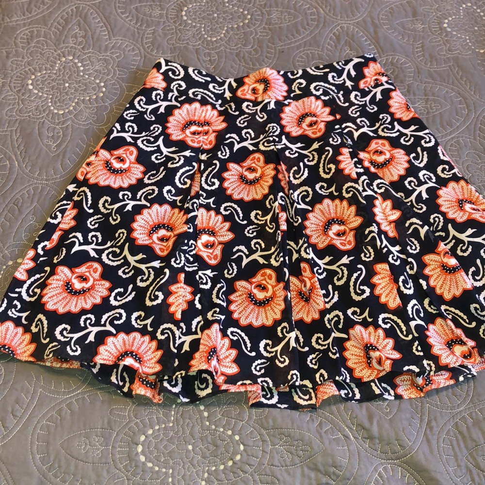 Navy floral skirt